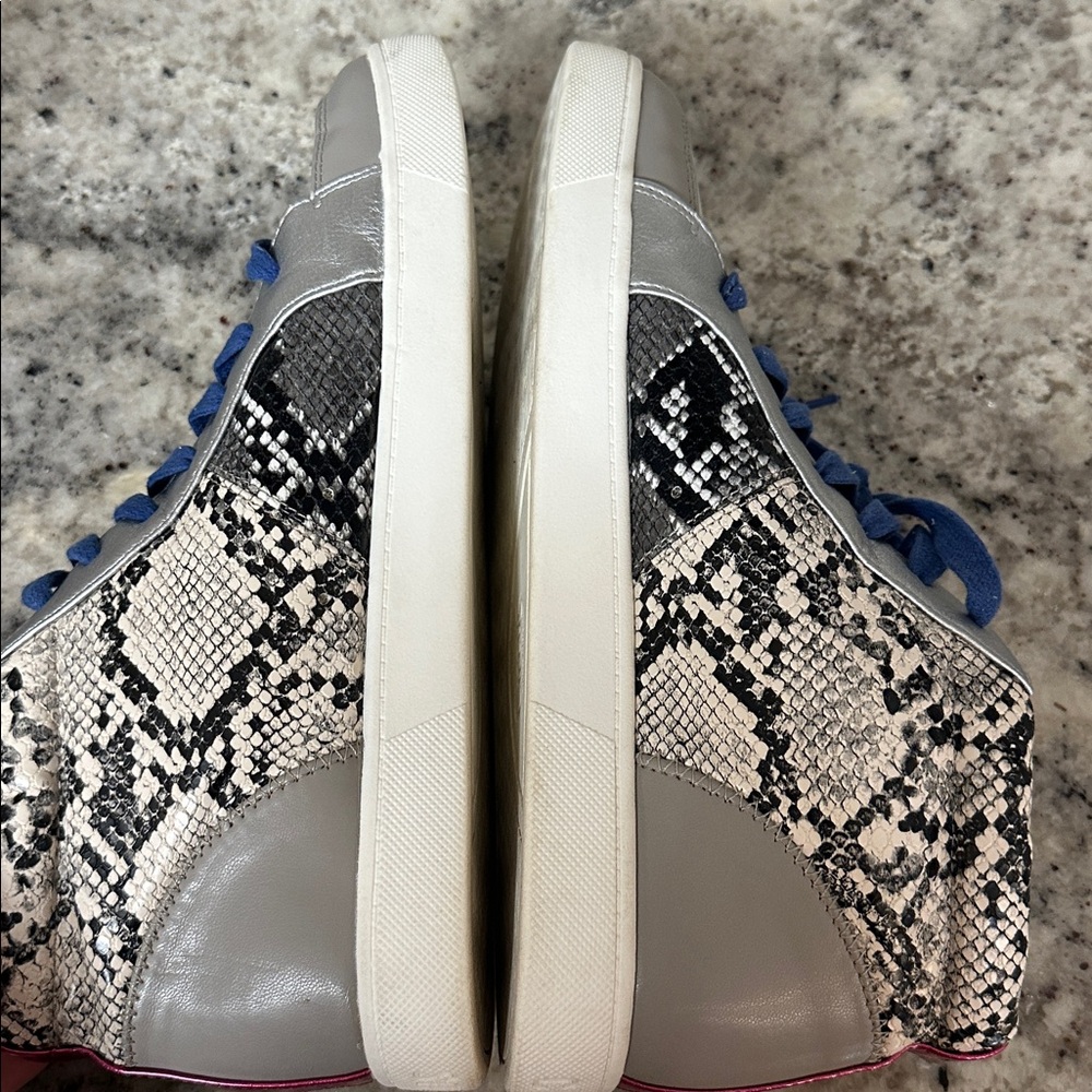 Same Edelman snake skin Stylish High-Top Sneakers‎ with Blue Laces - Picture 5 of 7